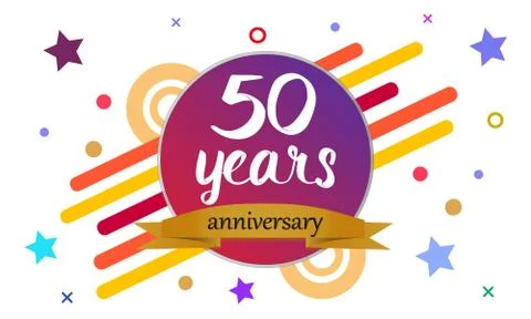 50 years anniversary vector background. A big company celebrate date Stock Illustration