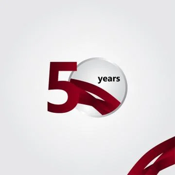 50 Years Anniversary Vector Template Design Illustration Stock Illustration