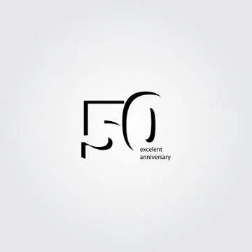 50 Years Anniversary Vector Template Design Illustration Stock Illustration