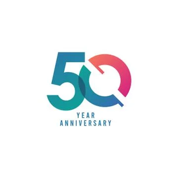 50 Years Anniversary Vector Template Design Illustration Stock Illustration