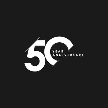 50 Years Anniversary Vector Template Design Illustration Stock Illustration