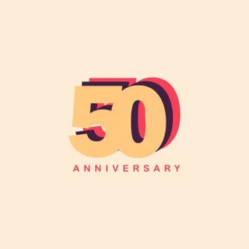 50 Years Anniversary Vector Template Design Illustration Stock Illustration