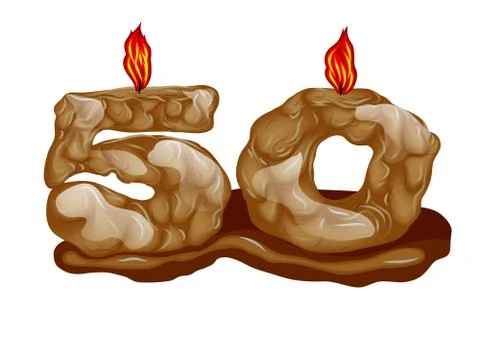 50 years as candle Stock Illustration
