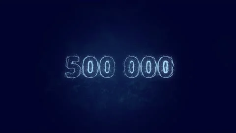 500 000 text. Plexus with text 500 000. Plexus. 4K video Stock Footage 171625031