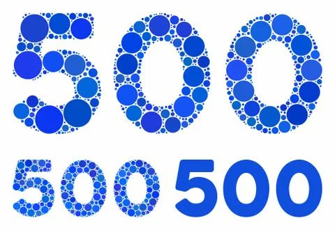 500 digits text Composition Icon of Round Dots Stock Illustration