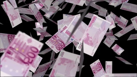 500 Euro Notes Falling Stock Footage 86647226