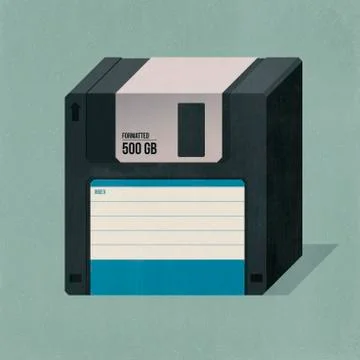 500 GB floppy disk 库存插图