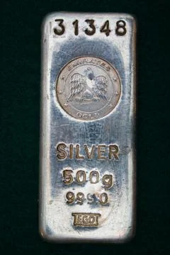 500 Gram Silver Bar Stock Photos