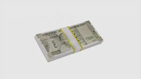 500 Indian Rupee Money Stack Animation Icon Stock Footage 341763071