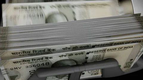 500 Indian Rupees banknotes. Paper money. Cash. INR. 스톡 동영상 234516043