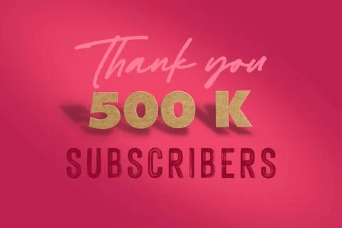 500 K  subscribers celebration greeting banner with  Hard card Cutted Design Stock Illustration
