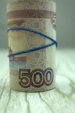 500 roubles banknotes, close up save savings success Fotos de archivo