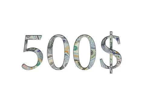 $ 500. Us dollar banknotes. The texture of the money. Isolated on white backg Stock Photos