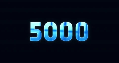 5000, 5K. Electric lightning text. Logotype Stock Footage 137557960