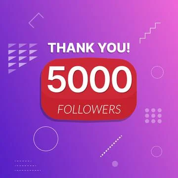 5000 followers vector post celebration. Stock Illustration