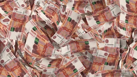 5000 Ruble money transition. Alpha channel. Video stock 252522772