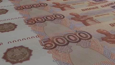 5000 rubles bills background. Many banknotes. Finance. Business concept. Stock Footage 172156116
