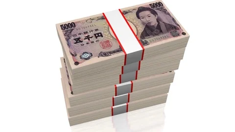 5000 yen banknotes Stock Footage