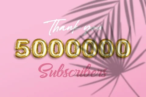 5000000 subscribers celebration greeting banner with Balloon Design Stock Illustration