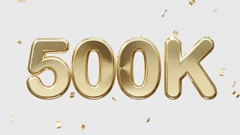500k celebration text animation motion graphics video Stock Footage 278613684