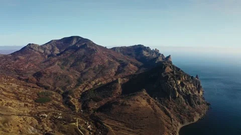 500m height Part 1 Mountain and Sea Stock Footage 164869562