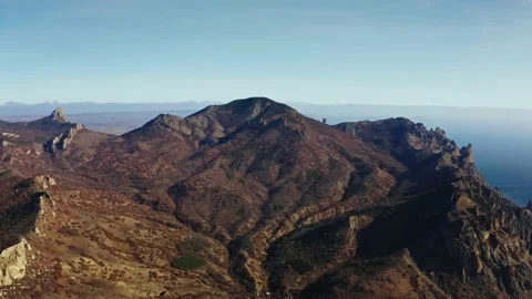 500m height Part 2 Mountain and valley Stock Footage 164869774