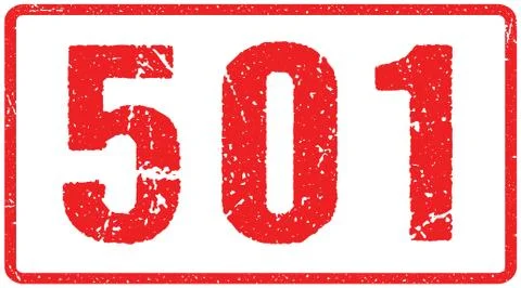 501 Error Red Seal Rough Letters Isolated on White. Red Ink Grunge Rubber Sta Stock-Illustration