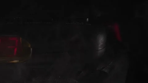 5:03 a.m. blinking clock smoke slowly rising Dolly camera movement slow motion Stock Footage 204060394