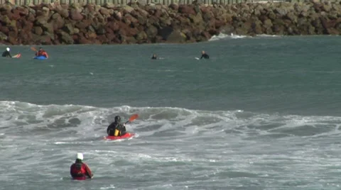 50fps Kayaker crossing a wave Video stock 8664580