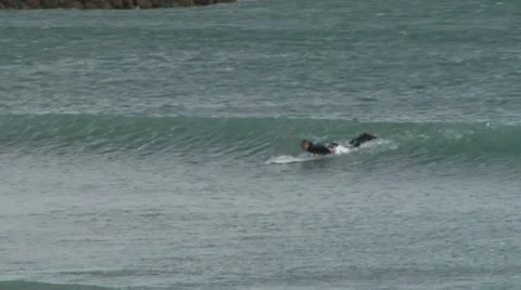 50fps Surfer missing the wave Video stock 8664584