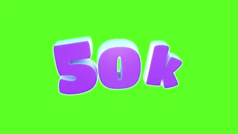 50K subscribers 3D animation on green screen. Stock Footage 264753716