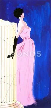 50's fashion sketch Stock Photos