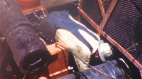 50's Oil Well Workers (Vintage Film 8mm Home Movie Footage) 8 Stock Footage