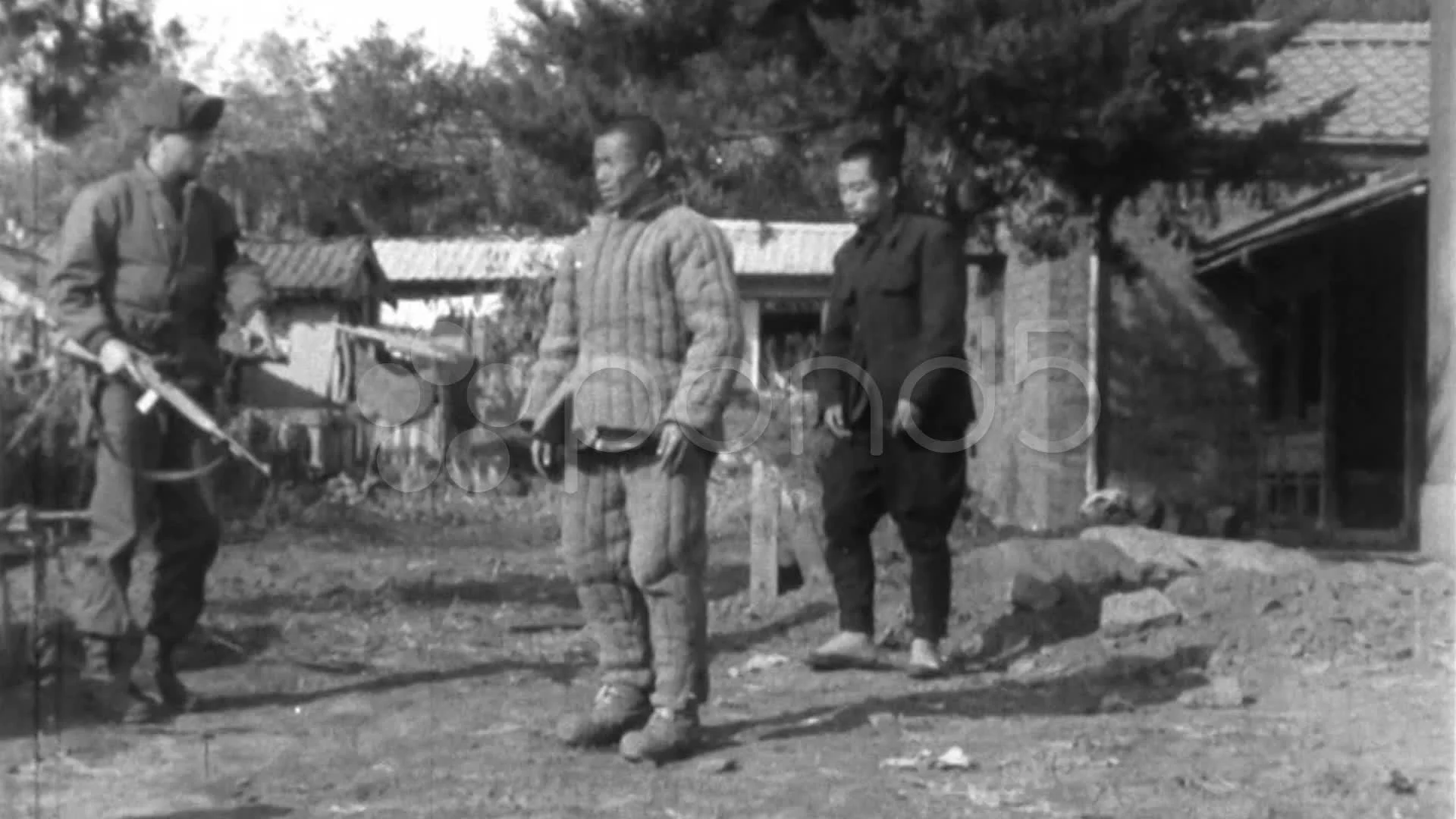 50s POWs Chinese Soldier Captured Men Pr | Stock Video