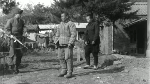 50s POWs Chinese Soldier Captured Men Pr | Stock Video