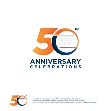 50th Anniversary logotype design flat style design template Stock Illustration