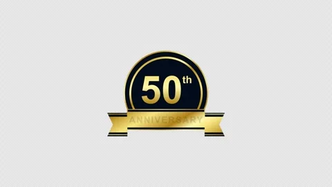 50th anniversary loop on alpha channel transparent background Stock Footage 344691817