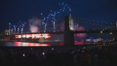 The 50th Macy’s 4th of July Fireworks Show Celebrating America's 250th Birthday Stock Footage 339286012