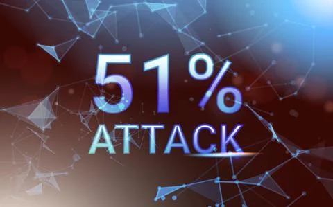 51 percent attack on blockchain stealing cryptocurrency blockchain network 스톡 일러스트