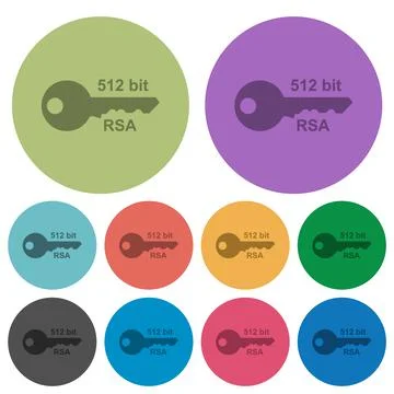 512 bit rsa encryption color darker flat icons Stock Illustration