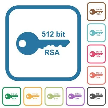 512 bit rsa encryption simple icons Illustrazione stock