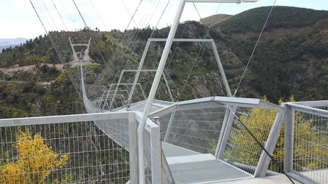 516 Arouca - Largest suspension bridge in the world - Paiva River in Portugal Video stock 153496510