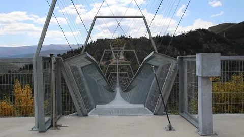 516 Arouca - Largest suspension bridge in the world - Paiva River in Portugal Stock Footage 153496515