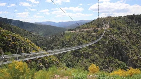 516 Arouca - Largest suspension bridge in the world - Paiva River in Portugal Video stock 153496559