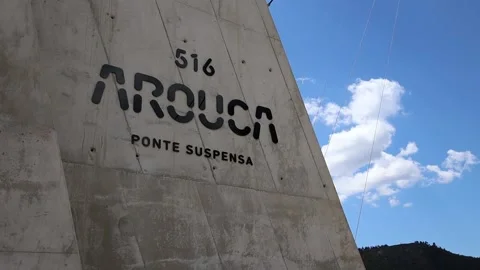516 Arouca - Largest suspension bridge in the world - Paiva River in Portugal Stock Footage 153496561