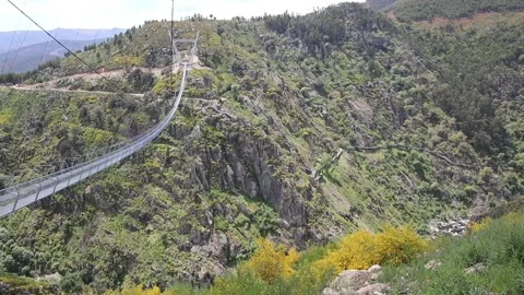 516 Arouca - Largest suspension bridge in the world - Paiva River in Portugal Video stock 153496565