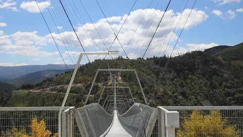 516 Arouca - Largest suspension bridge in the world - Paiva River in Portugal Stock Footage 153496578