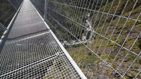 516 Arouca - Largest suspension bridge in the world - Paiva River in Portugal Stock Footage 153496609