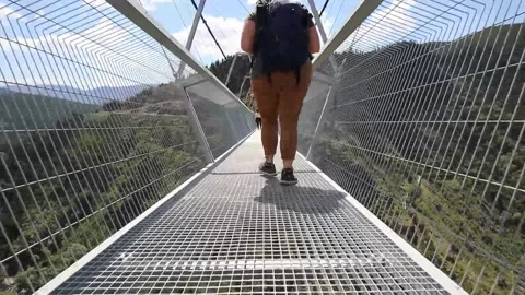 516 Arouca - Largest suspension bridge in the world - Paiva River in Portugal Video stock 153496658