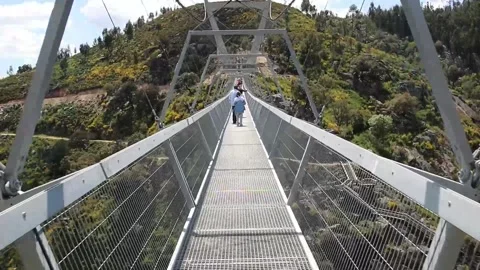 516 Arouca - Largest suspension bridge in the world - Paiva River in Portugal Video stock 153496710
